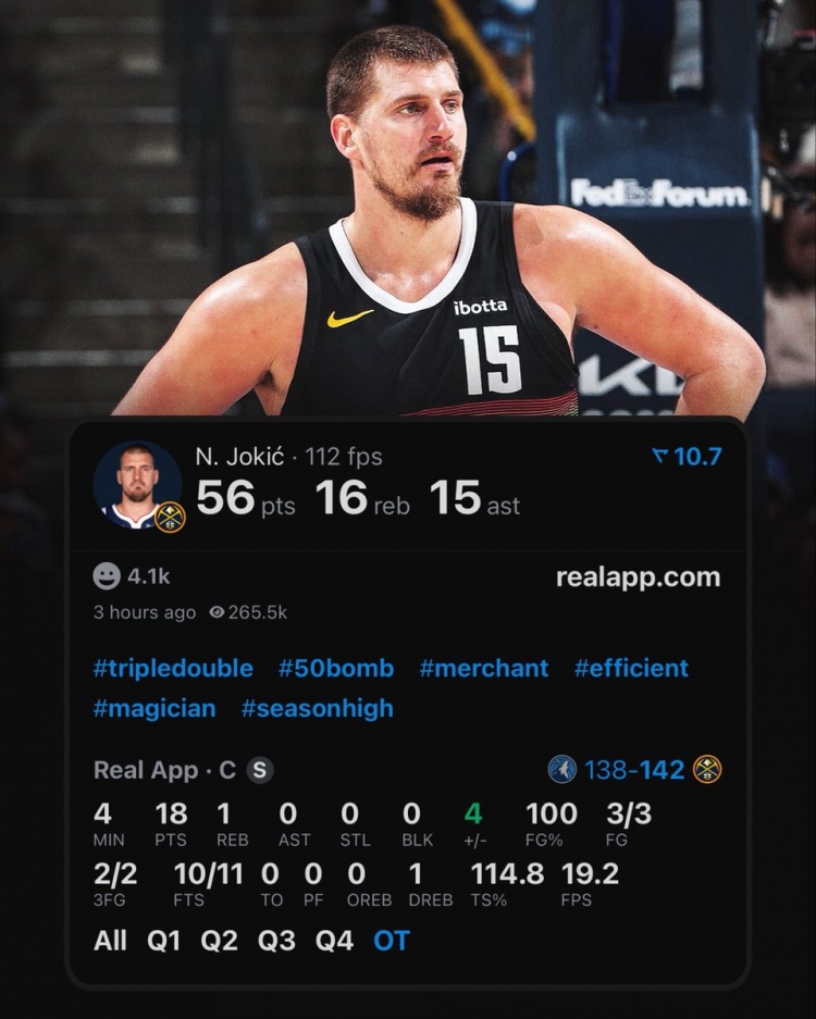 【体育资讯】约基奇单个加时赛狂轰18分 创NBA常规赛历史新
