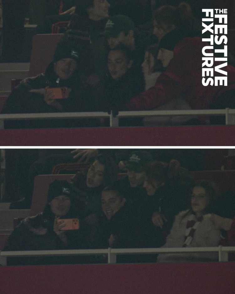 知名歌手杜阿·利帕来到酋长球场，现场观战阿森纳vs维拉