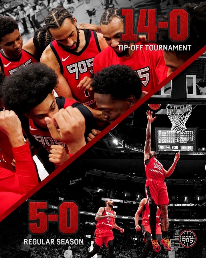 【体育头条】最重要的一场输了！猛龙905晒25全年战绩：常规赛5-0 锦标赛14-0