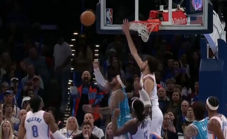 帥??！布里奇斯空中轉(zhuǎn)身躲避霍姆格倫 瀟灑反籃高打板2+1