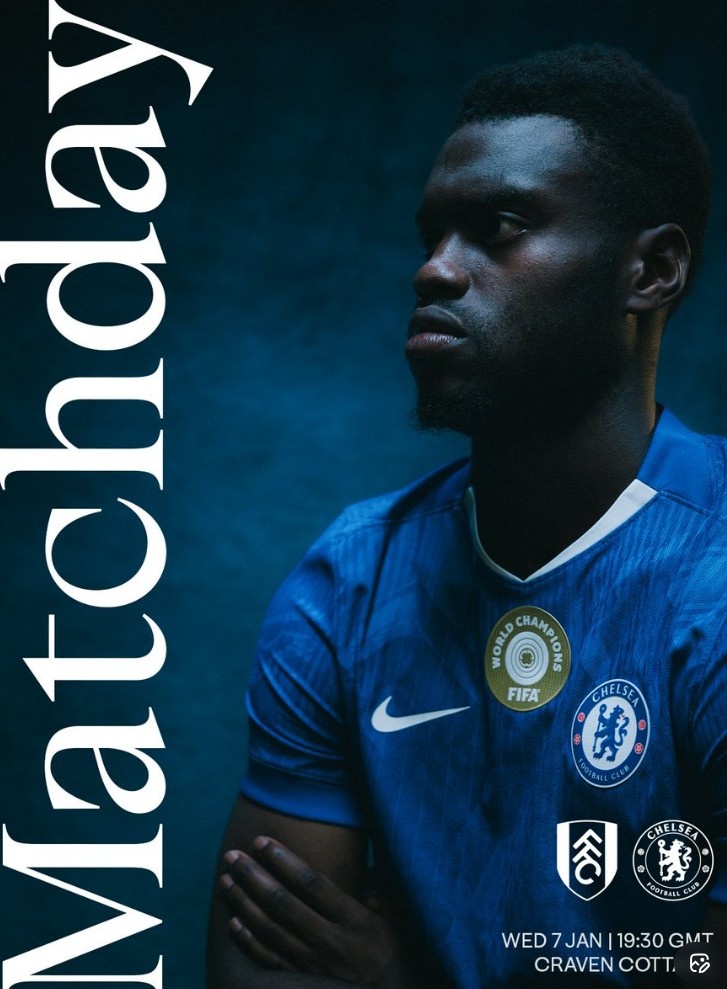 切爾西官方曬本輪對富勒姆海報，巴迪亞西勒單人出鏡