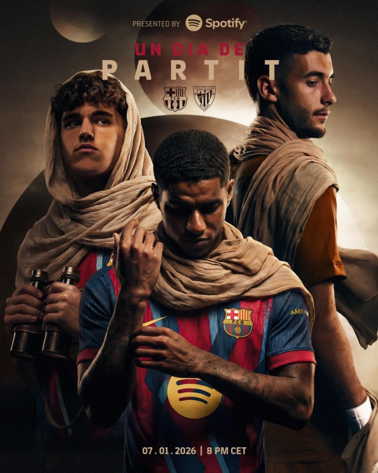 巴薩發(fā)布西超杯對(duì)畢巴海報(bào)：拉什福德、庫(kù)巴西、霍安·加西亞出鏡