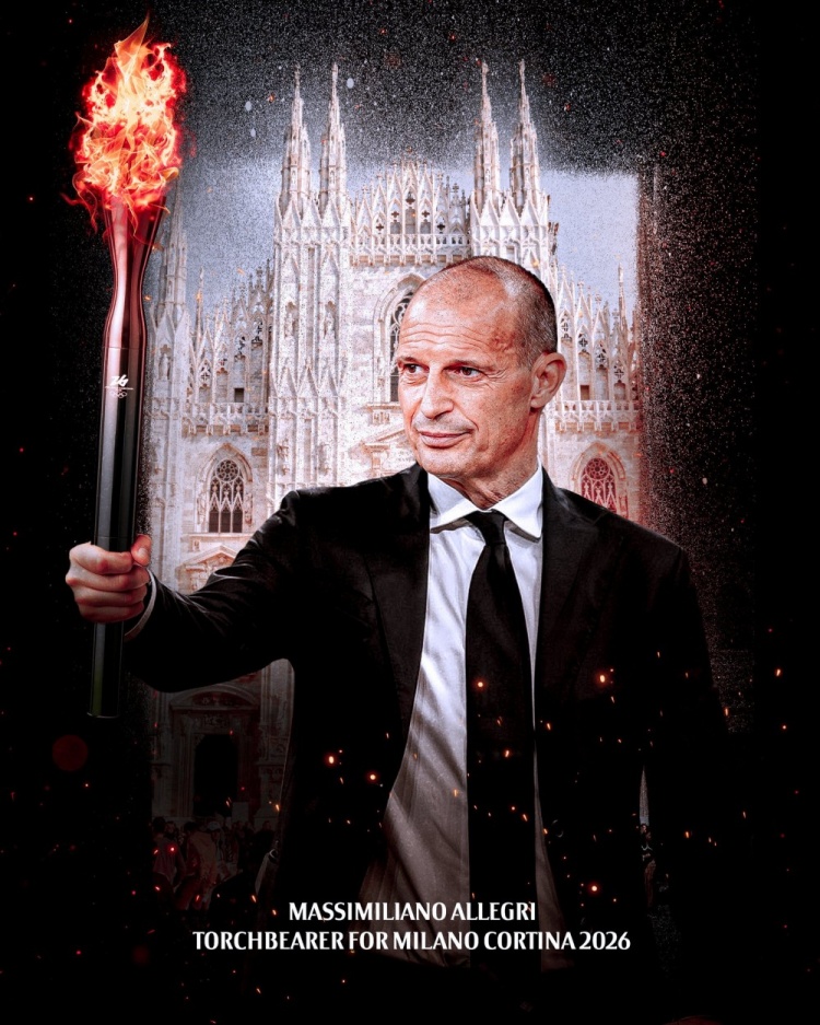 米蘭官方：阿萊格里將參加米蘭冬奧會火炬?zhèn)鬟f活動