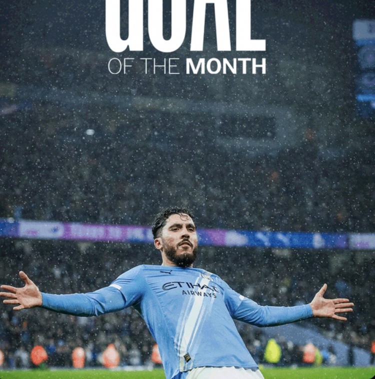 曼城官方：謝爾基vs布倫特福德的遠(yuǎn)射世界波當(dāng)選為球隊月最佳進(jìn)球