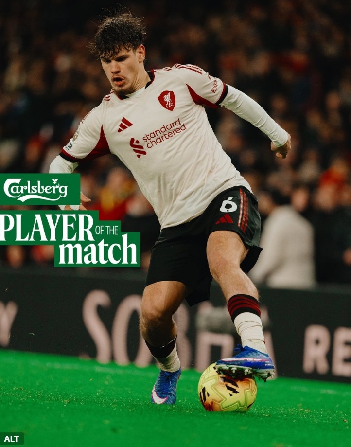 4次搶斷，官方：凱爾凱茲當選利物浦0