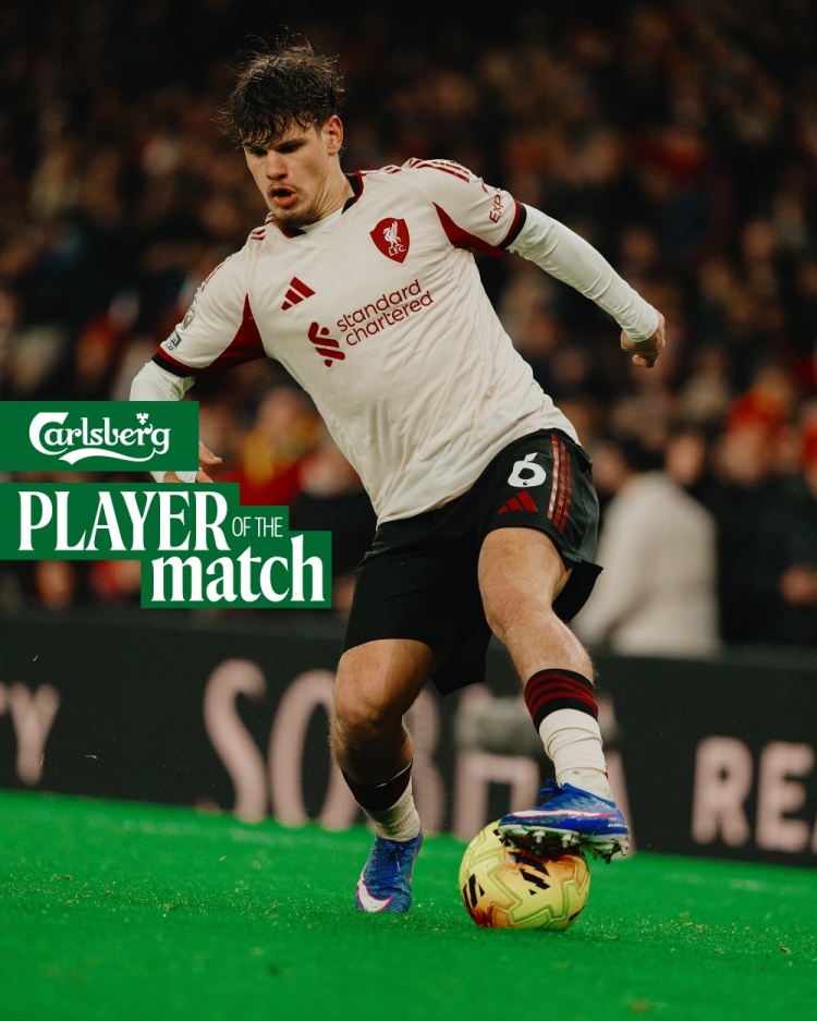 【体育资讯】4抢断1拦截，凯尔凯兹当选利物浦0-0阿森纳一役队内最佳