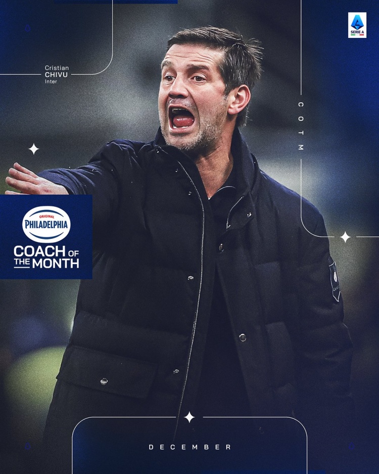 三战全胜！齐沃当选意甲12月最佳主帅