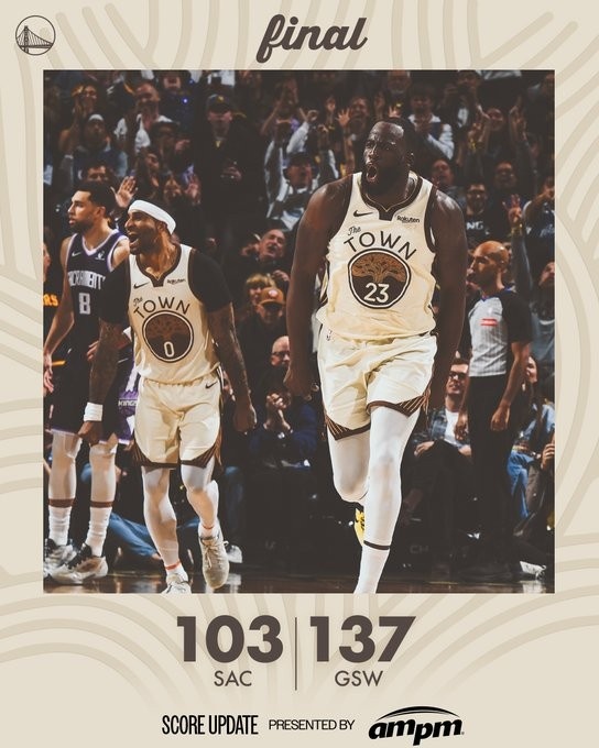 連續(xù)第二場(chǎng)成為封面人物！勇士贏球海報(bào)：格林怒吼瞬間