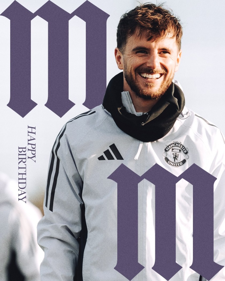 曼联官方祝芒特27岁生日快乐，球员加盟以来出战64场7球2助