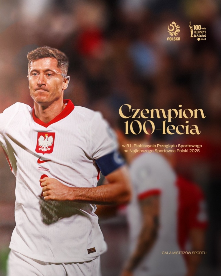 [球迷报道]恭喜！莱万荣获波兰“世纪冠军”奖项，妻子安娜代表