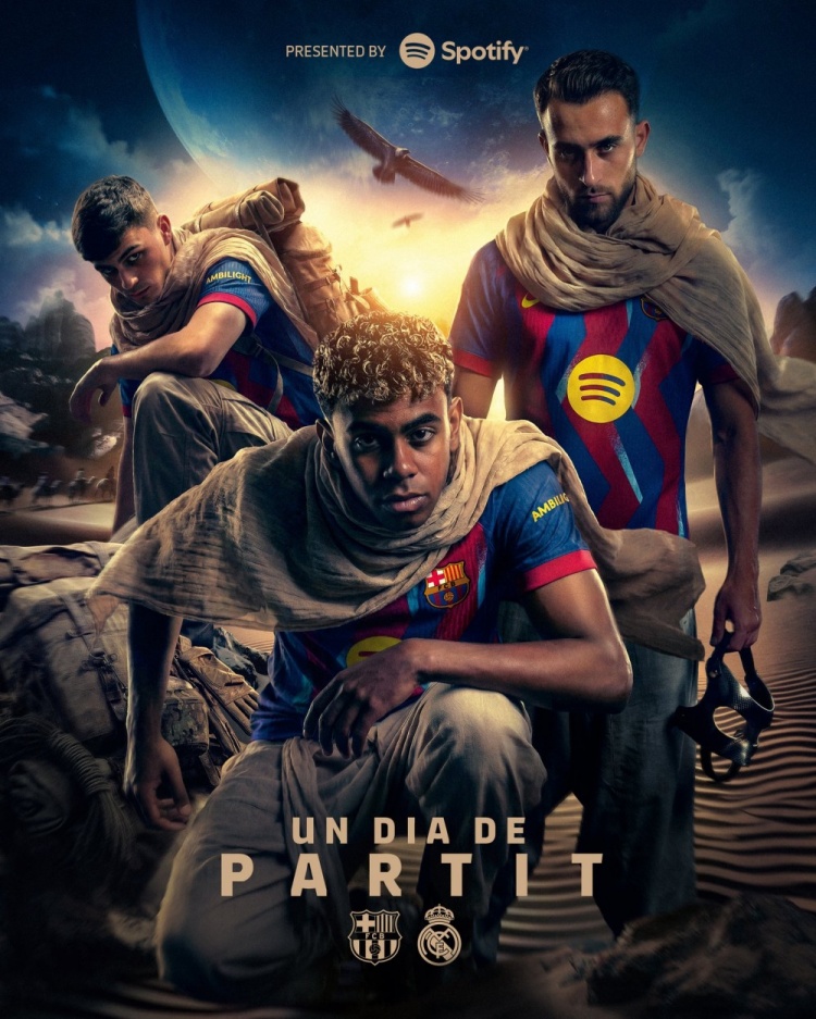 巴薩發(fā)布西超杯決賽海報(bào)：亞馬爾、佩德里、埃里克·加西亞出鏡