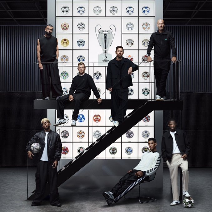 阿迪達(dá)斯發(fā)布與歐冠合作25周年海報(bào)：梅西、齊祖、薩拉赫等人出鏡