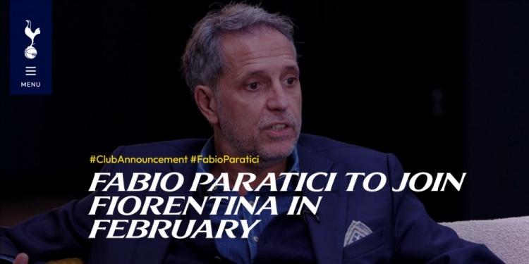 热刺官方：体育总监帕拉蒂奇将于2月离职，加盟意甲球队佛罗伦萨