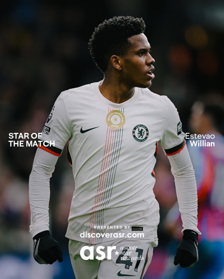 传射建功！埃斯特旺当选对阵水晶宫一役切尔西队内最佳球员