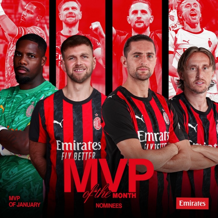 米兰1月最佳球员候选：迈尼昂、菲尔克鲁格、拉比奥特、莫德里奇