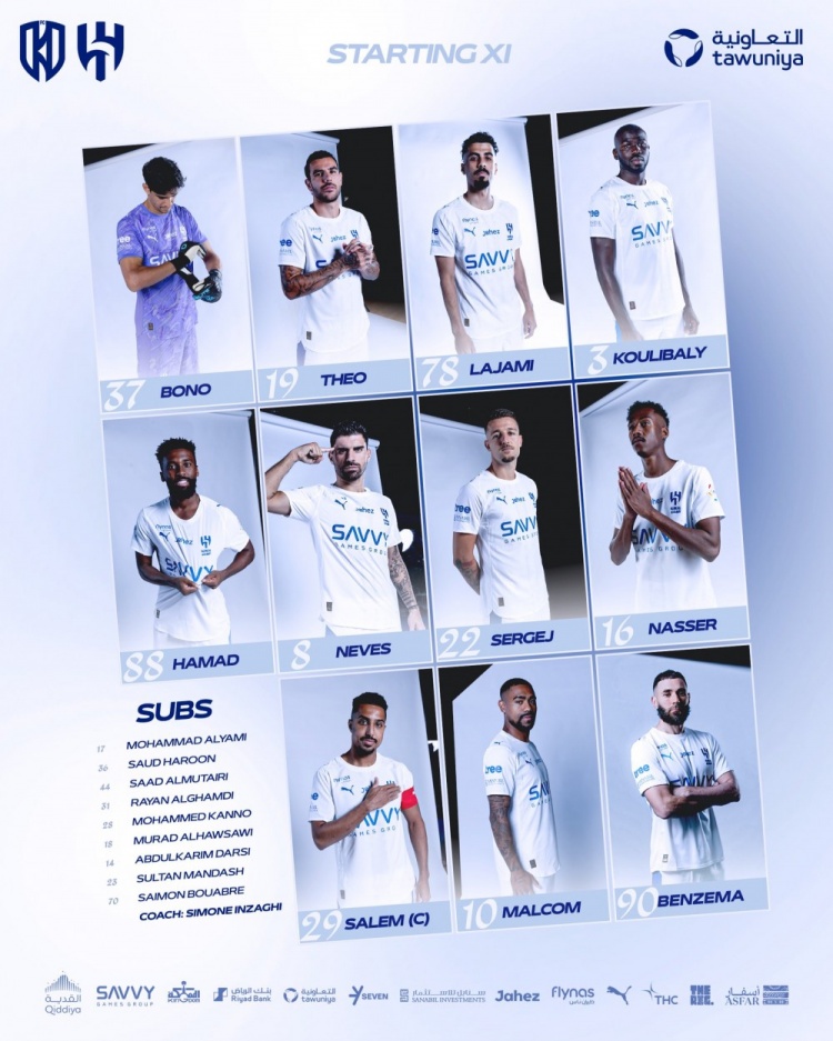 入选新月客战阿科多首发阵容，本泽马即将迎来在新东家的首秀