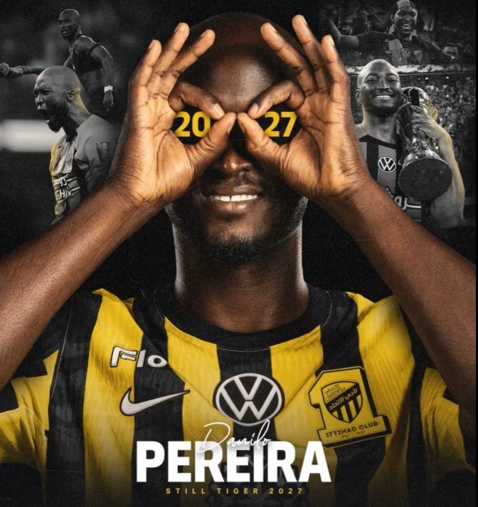 官方：吉达联合官宣与34岁葡萄牙后腰达尼洛·佩雷拉续约至2027