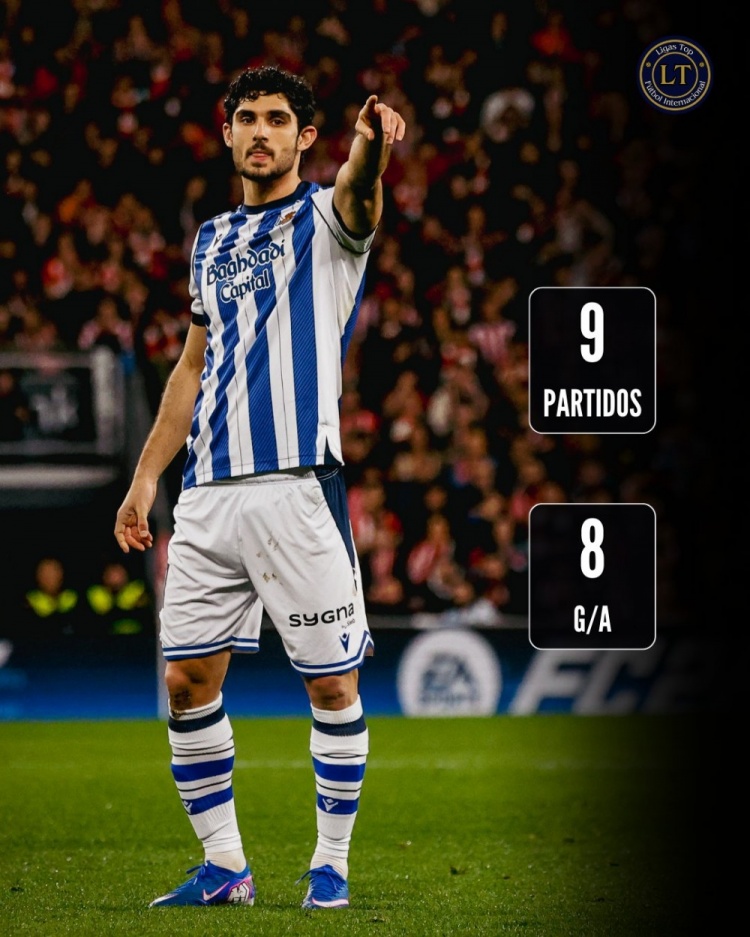 29岁格德斯今年9场参与8球，西甲球员同期仅次于费尔明和姆巴佩