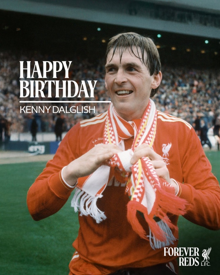 【体育报道】达格利什迎来75岁生日，利物浦官方社媒：祝传奇国