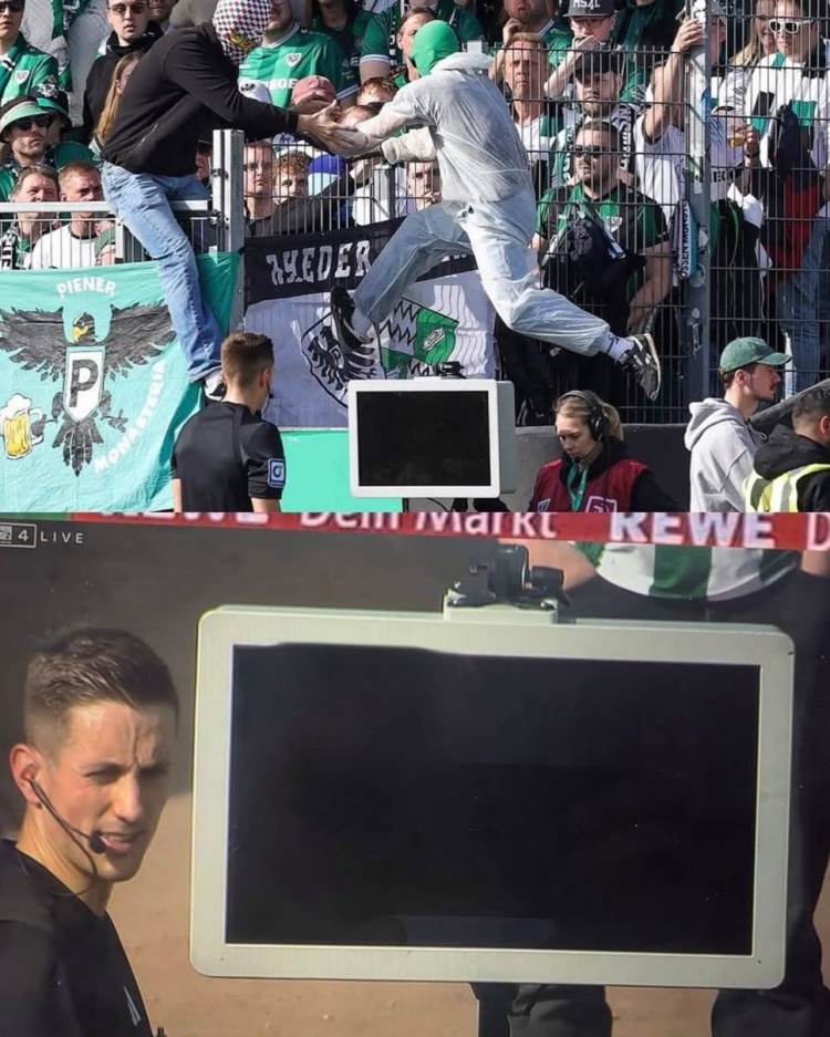 【最新进展】德乙蒙面球迷冲进球场拔掉VAR显示器电源✌️插头 【最新进展】德乙蒙面球迷冲进球场拔掉VAR显示器电源✌️插头