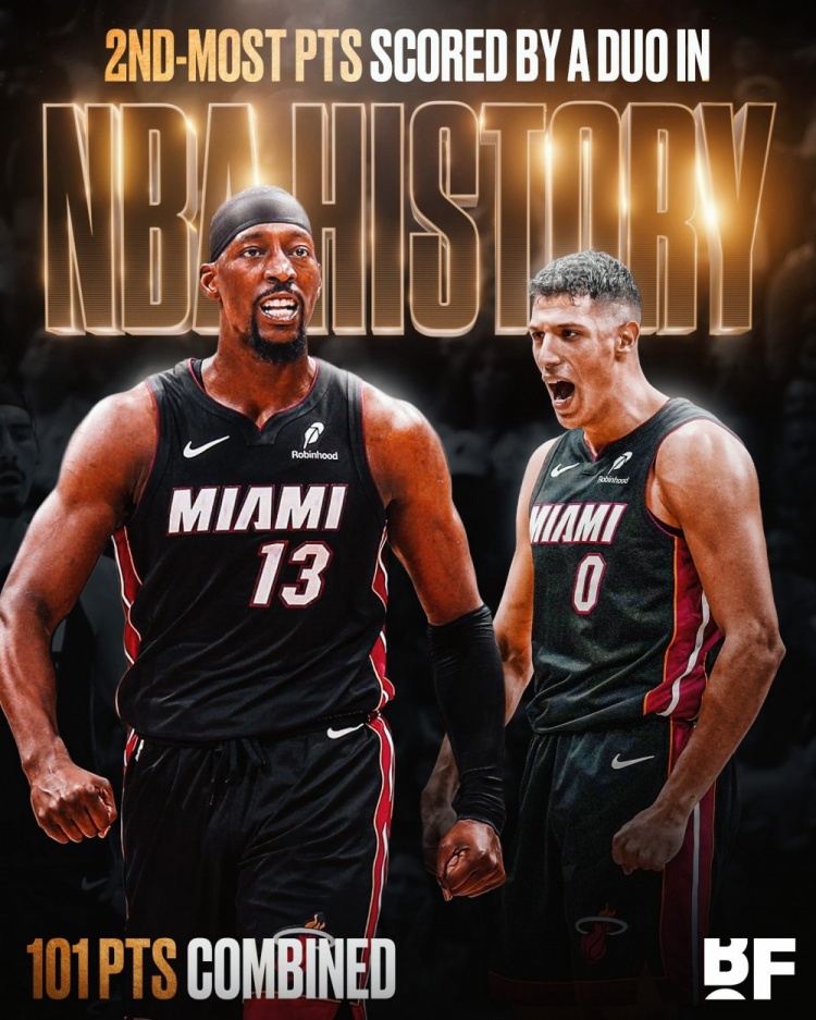 【体育前线】历史第二对⭐！阿德巴约&丰泰基奥单场合砍100+