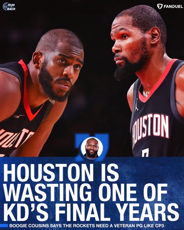 [杜兰特]考辛斯：火箭浪费KD最后几年 想不通为何不补强控卫