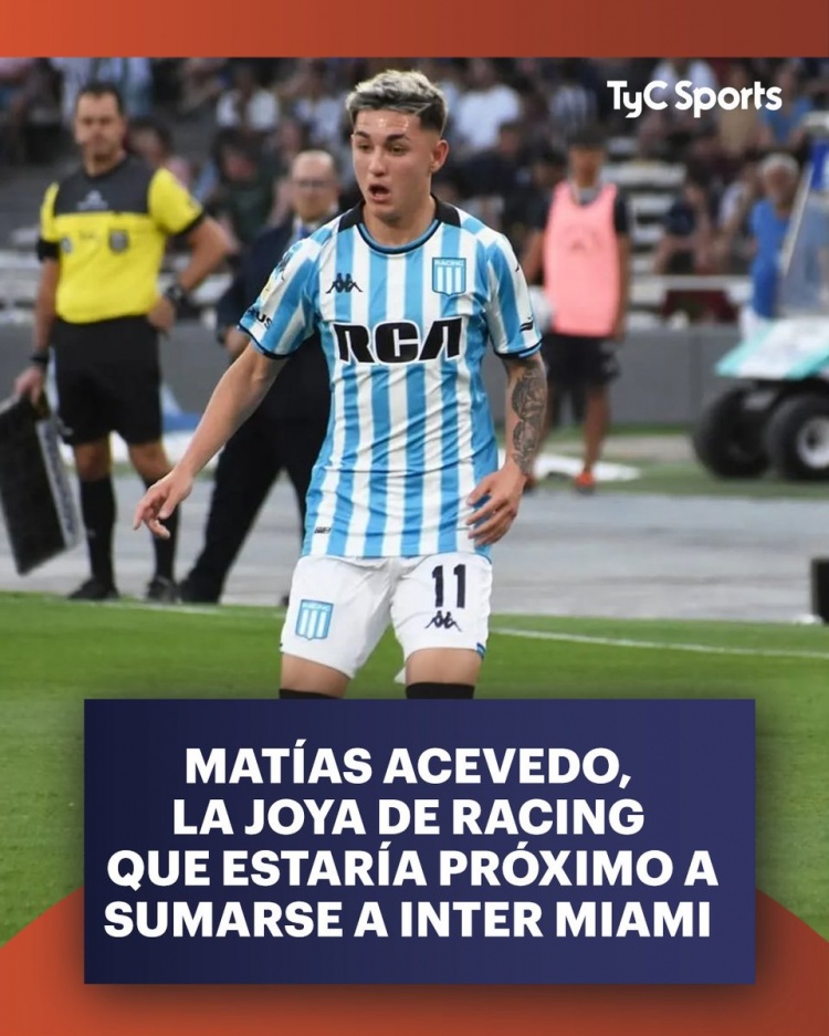 TYC：迈阿密国际接近租借竞技18岁中场阿塞维多，含买断选项