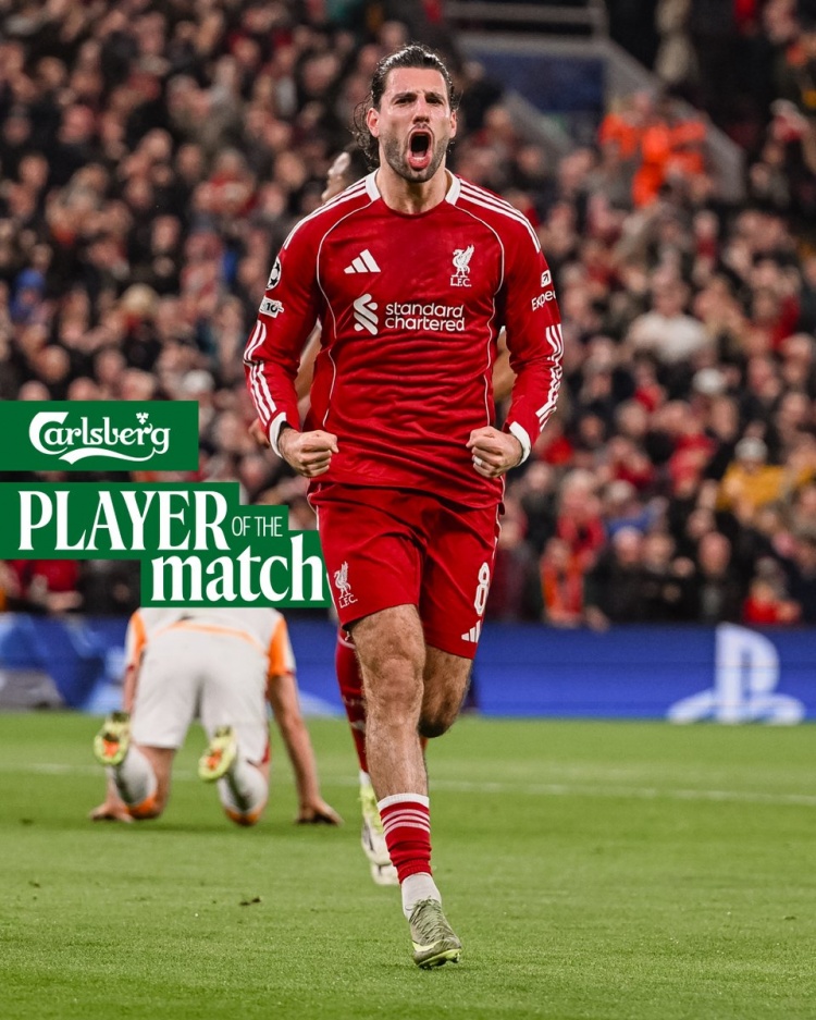 首开记录！索博斯洛伊当选本场利物浦队内最佳球员