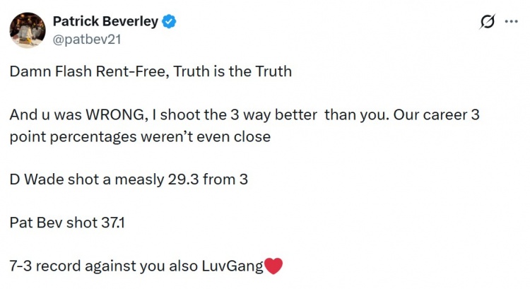 [热点追踪]贝弗利以身入局怼韦德：我生涯对你7胜3负 ⚾三分命中率比你高很多(图2)