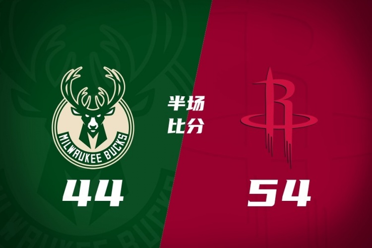 【赛场播报】半场战报-火箭领先雄鹿10分 谢泼德15分2板3