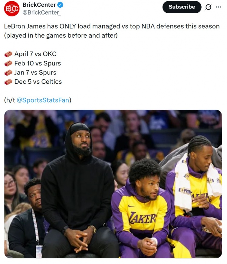 【好看推荐】雷霆马刺绿军？美媒：詹姆斯本赛季仅在对阵顶级防守