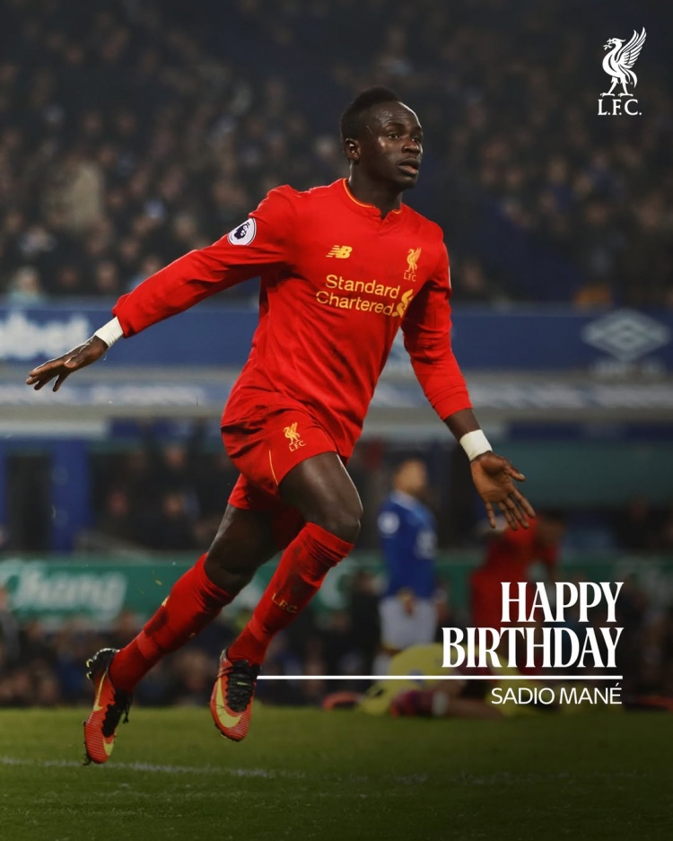 【今日焦点】利物浦祝马内34岁生日快乐，球员为红军➡️出战269场120球42助(图1)