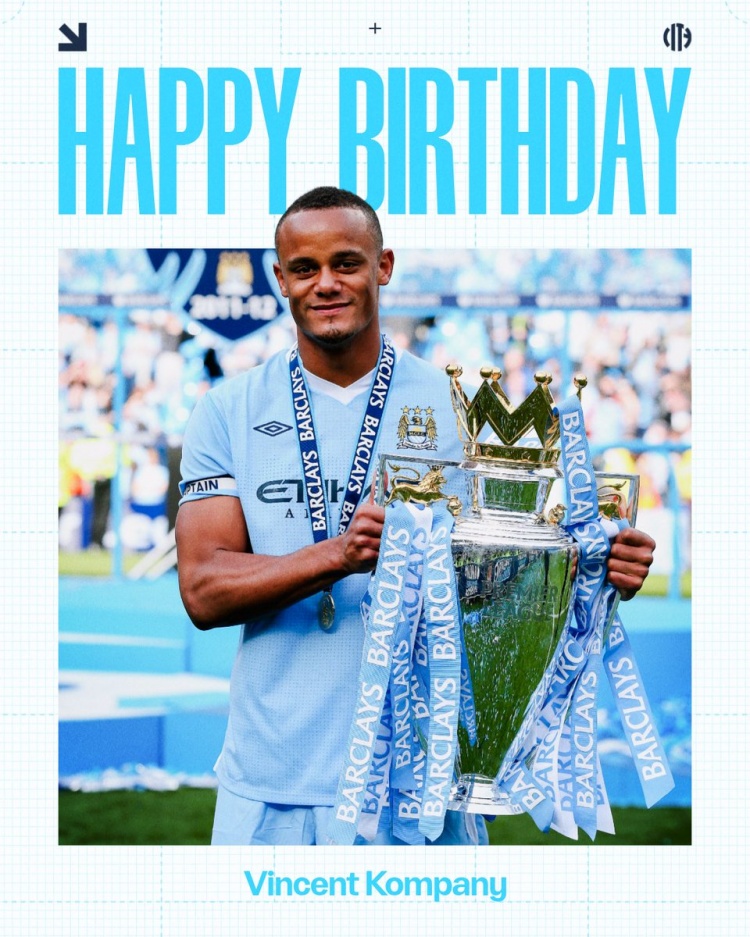 [曼城]功勋队长！曼城官推祝孔帕尼40岁生快