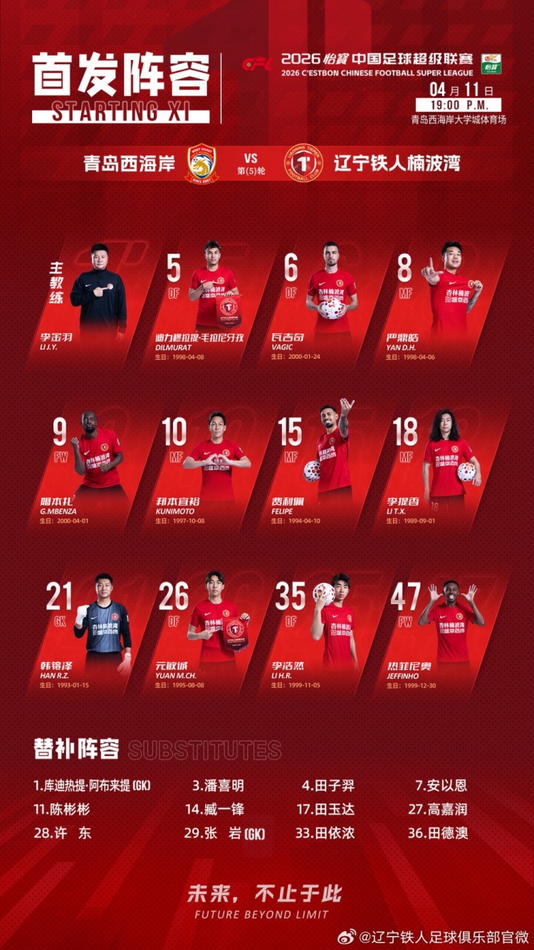 【最新消息】李浩然远⬇️射绝平 辽宁铁人楠波湾客场1-1战平