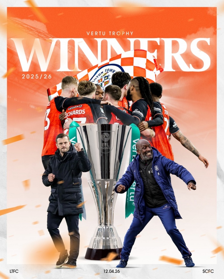 卢顿3-1战胜斯托克港夺英锦赛冠军，34岁威尔希尔获执教生涯首冠