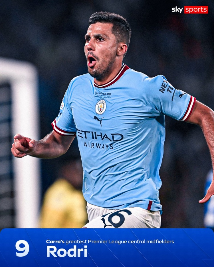 [热门观察]卡拉格评英超历史10大中场：杰拉德、罗伊·基恩、德布劳内前三(图9)