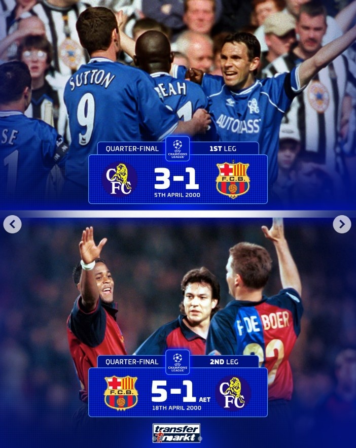 [热点追踪]德转盘点欧冠1/4决赛✌️经典逆转：皇马、巴萨、拜仁、蓝军⬆️在列(图3)