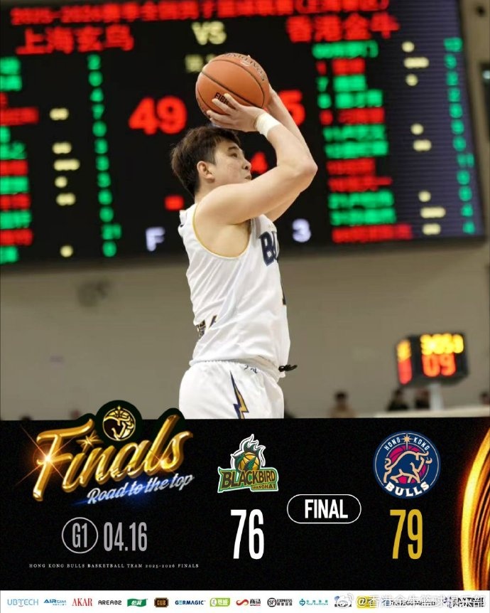 [值得一看]董健三分准绝杀！香港金牛总决赛G1客场逆转上海玄