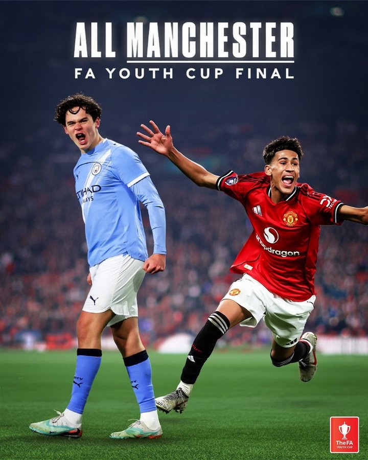 奥比·马丁加时绝杀水晶宫！青年足总杯决赛对阵出炉：曼联vs曼城