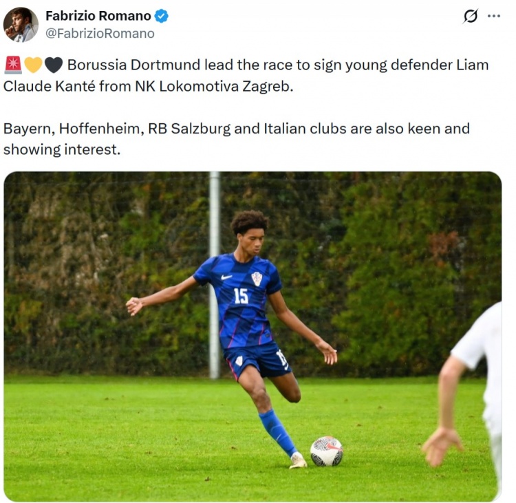 【新闻现场】罗马诺：多特领先15岁后卫坎特争夺战，拜仁等球队