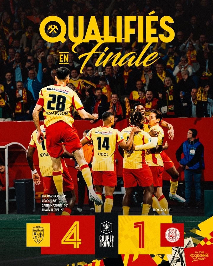 [赛事播报]双线争冠！法国杯-朗斯主场4-1⚽图卢兹进决赛，