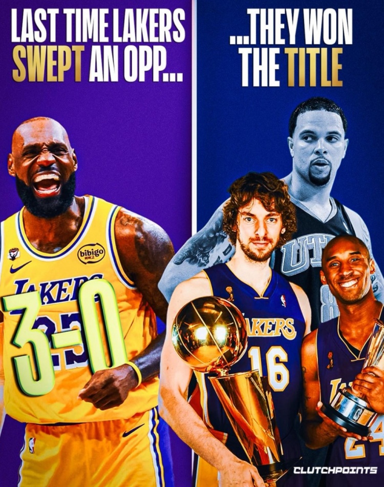 [新闻简讯]3-0！美媒：湖人上一❕次季后赛横扫对手最终夺冠