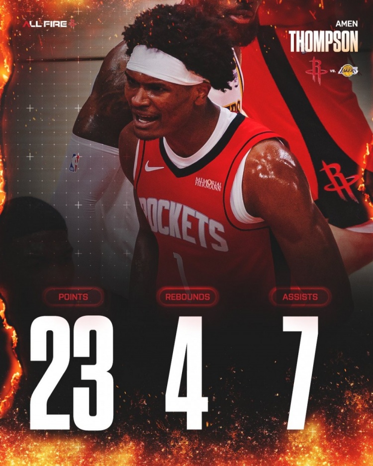 [赛事播报]集体发威&⚽拒绝横扫！火箭官方发布首发五虎本场数