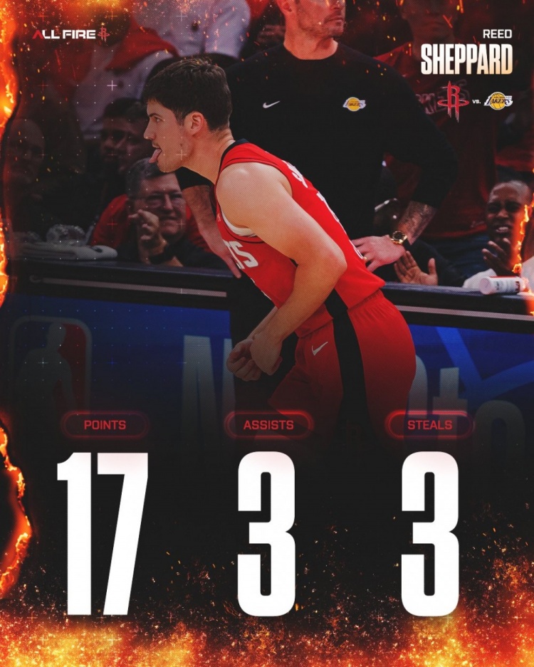 [赛事播报]集体发威&⚽拒绝横扫！火箭官方发布首发五虎本场数据海⚾报(图2)