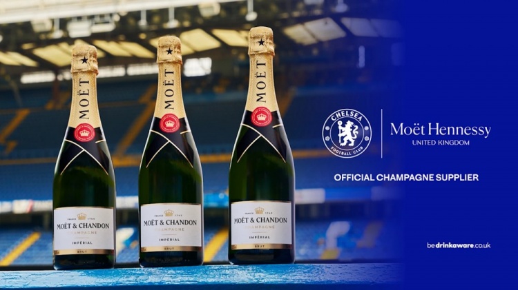 官方：切尔西与酩悦轩尼诗合作，后者成为俱乐部官方香槟供应商