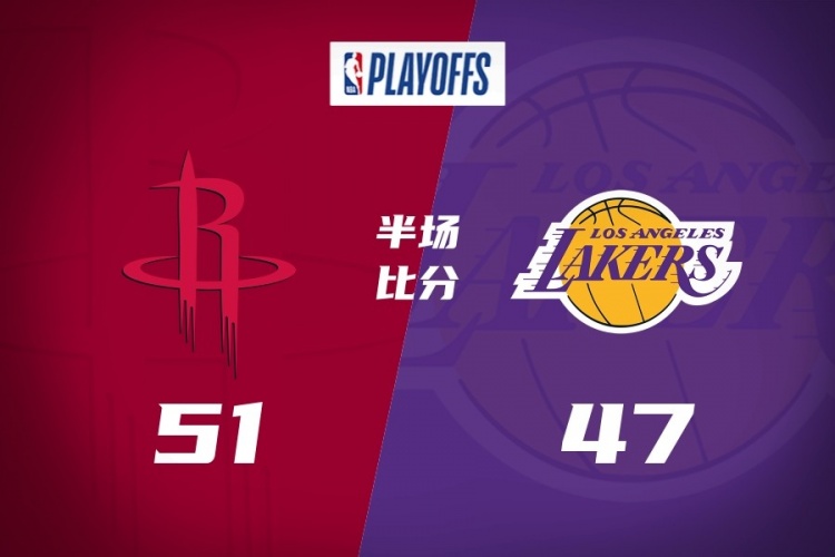 【赛场播报】半场⬅️-火箭51-47领先湖人 伊森&小贾均10分里夫斯复出1❕1+6 老詹8分(图1)