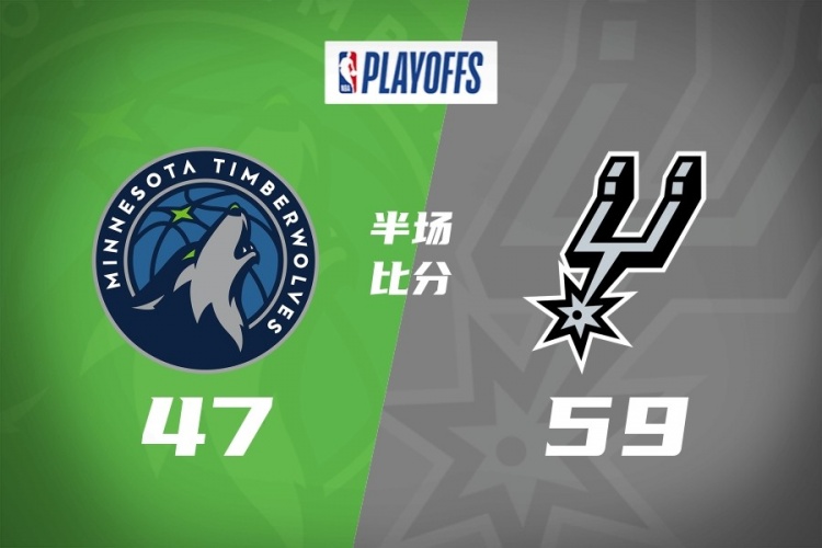【体育资讯】天王山马刺半场59-47领先森林狼 文班21分11板2帽 爱德华兹8分(图1)