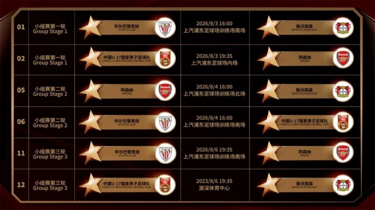【赛事播报】U17国足⬆️将参加明❗日之星✨杯，8月3日首战