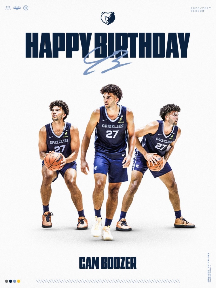 🎂真挚的祝福！祝灰熊探花郎卡梅隆·布泽尔19岁生日快乐！
