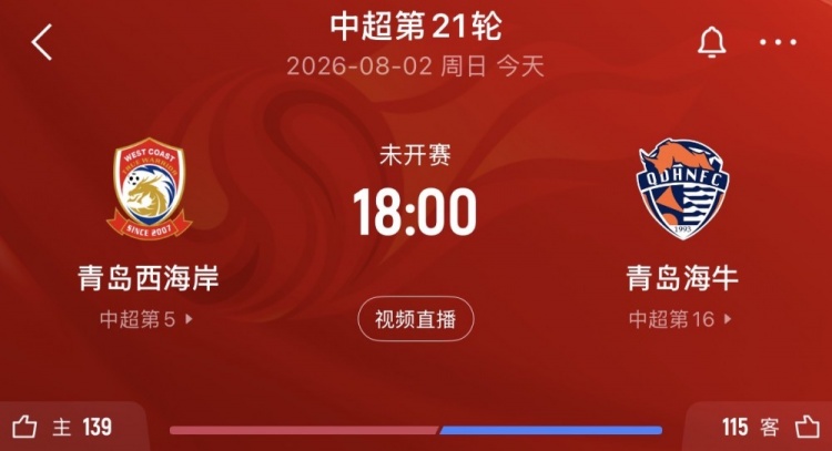 青岛媒体：德比两队冰火两重天，海牛保级形势危急西海岸更轻松